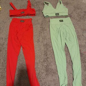 Go! Drills Leggings and Go! V Neck Bra - Mint